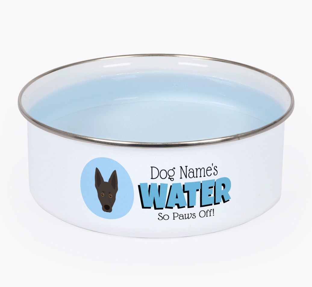 Water, Paws Off: Personalised {breedFullName} Enamel Dog Bowl