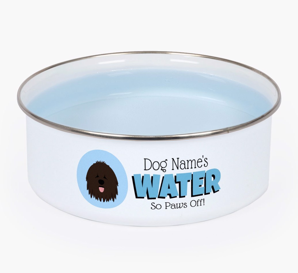 Water, Paws Off: Personalised {breedFullName} Enamel Dog Bowl
