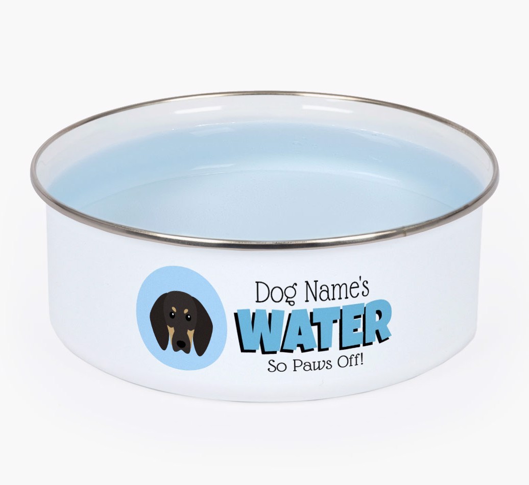 Water, Paws Off: Personalised {breedFullName} Enamel Dog Bowl