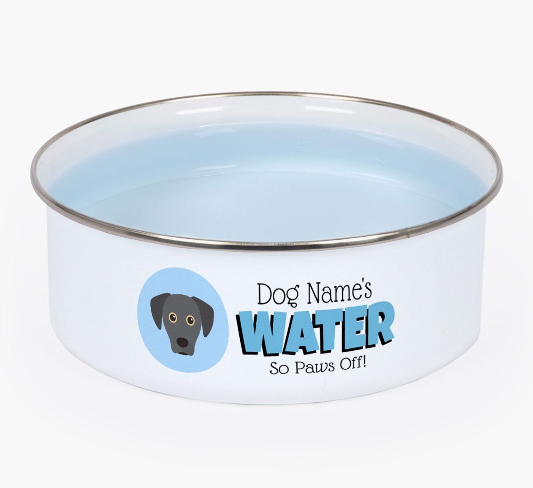 Water, Paws Off: Personalised {breedFullName} Enamel Dog Bowl