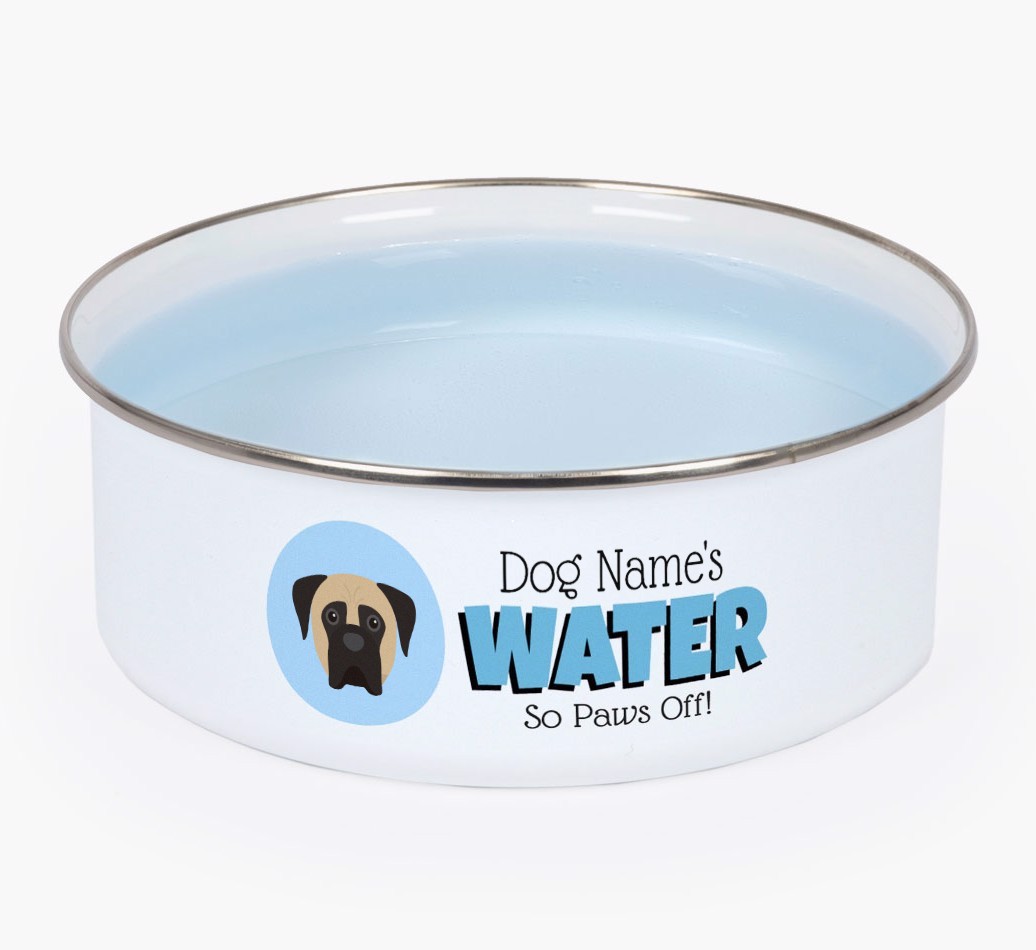 Water, Paws Off: Personalised {breedFullName} Enamel Dog Bowl
