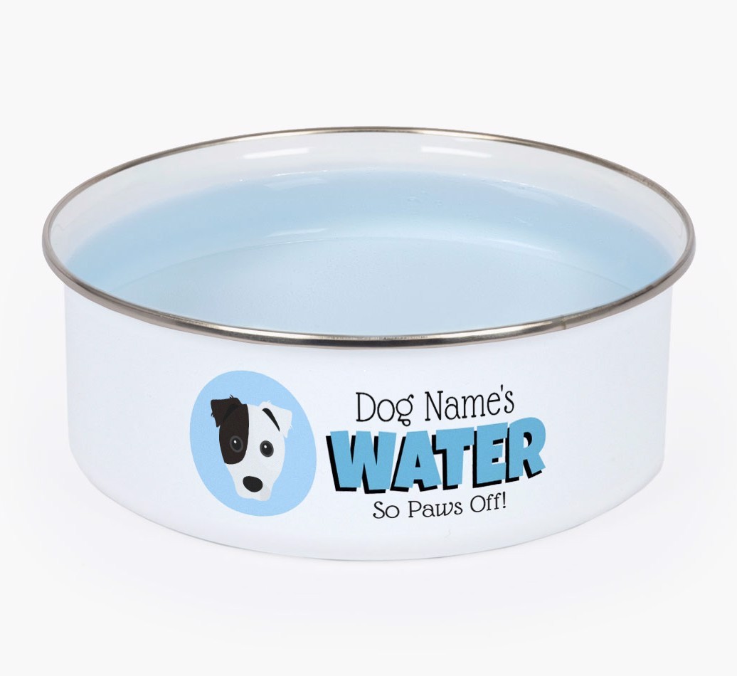 Water, Paws Off: Personalised {breedFullName} Enamel Dog Bowl