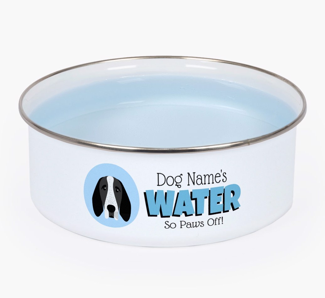 Water, Paws Off: Personalised {breedFullName} Enamel Dog Bowl