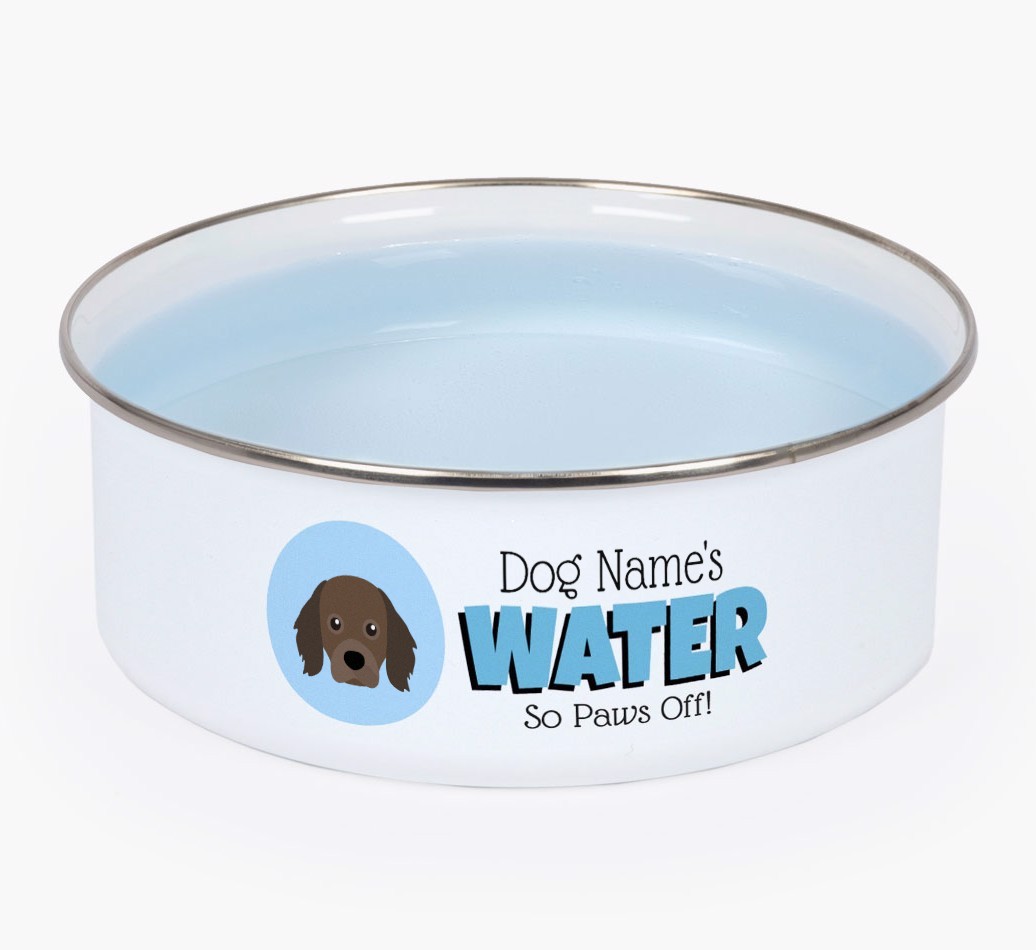 Water, Paws Off: Personalised {breedFullName} Enamel Dog Bowl