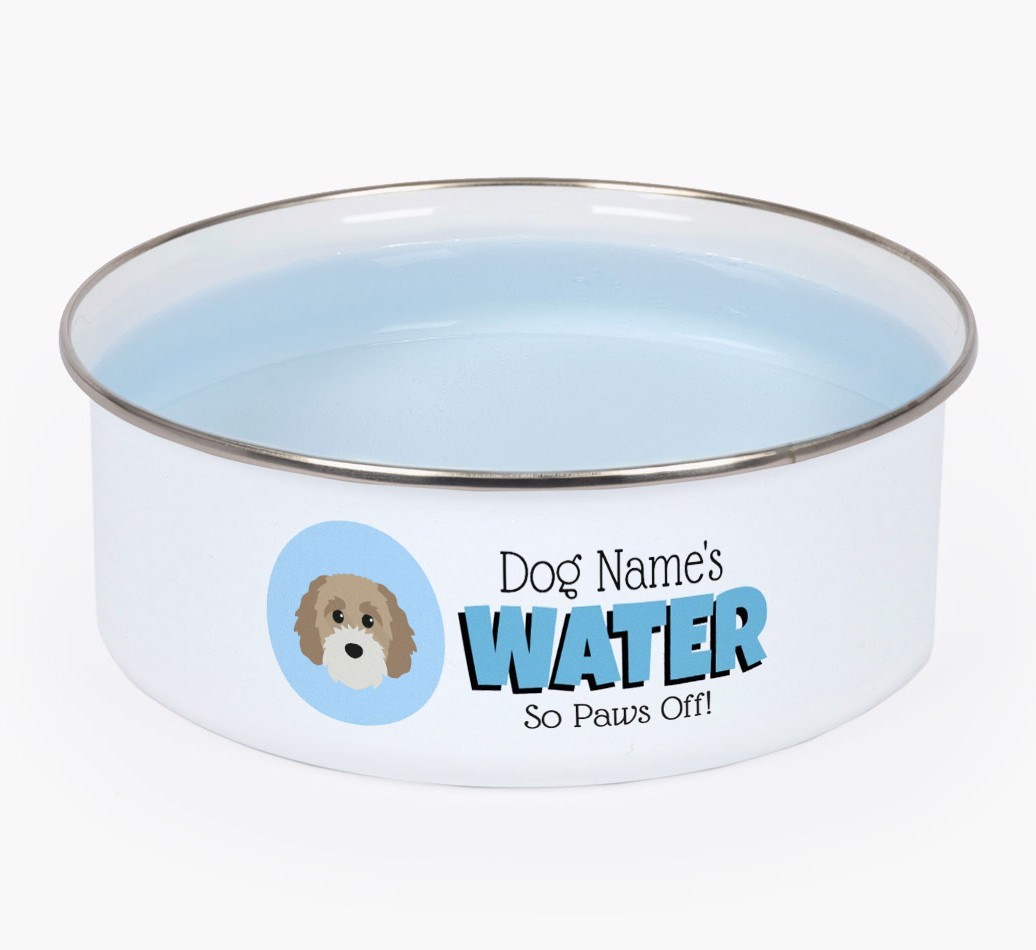 Water, Paws Off: Personalised {breedFullName} Enamel Dog Bowl