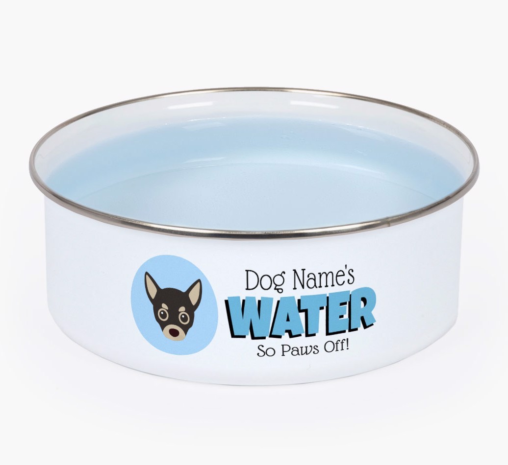 Water, Paws Off: Personalised {breedFullName} Enamel Dog Bowl