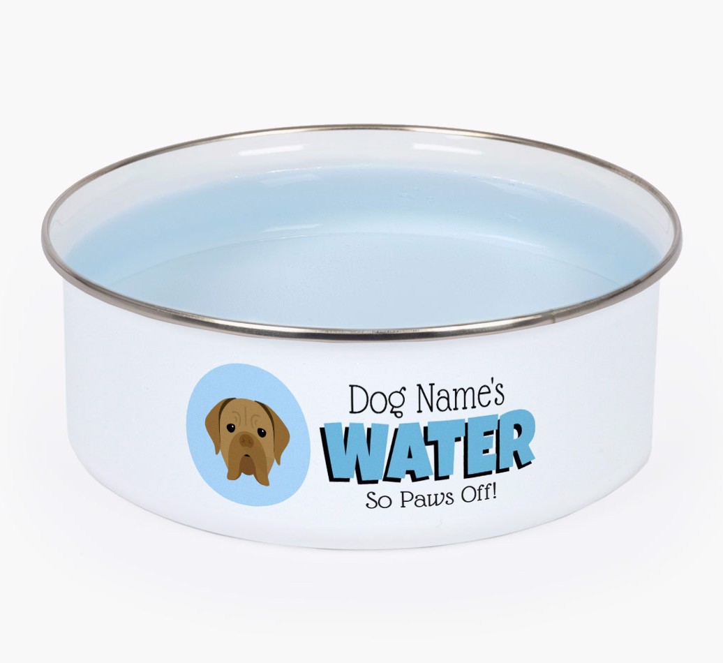 Water, Paws Off: Personalised {breedFullName} Enamel Dog Bowl