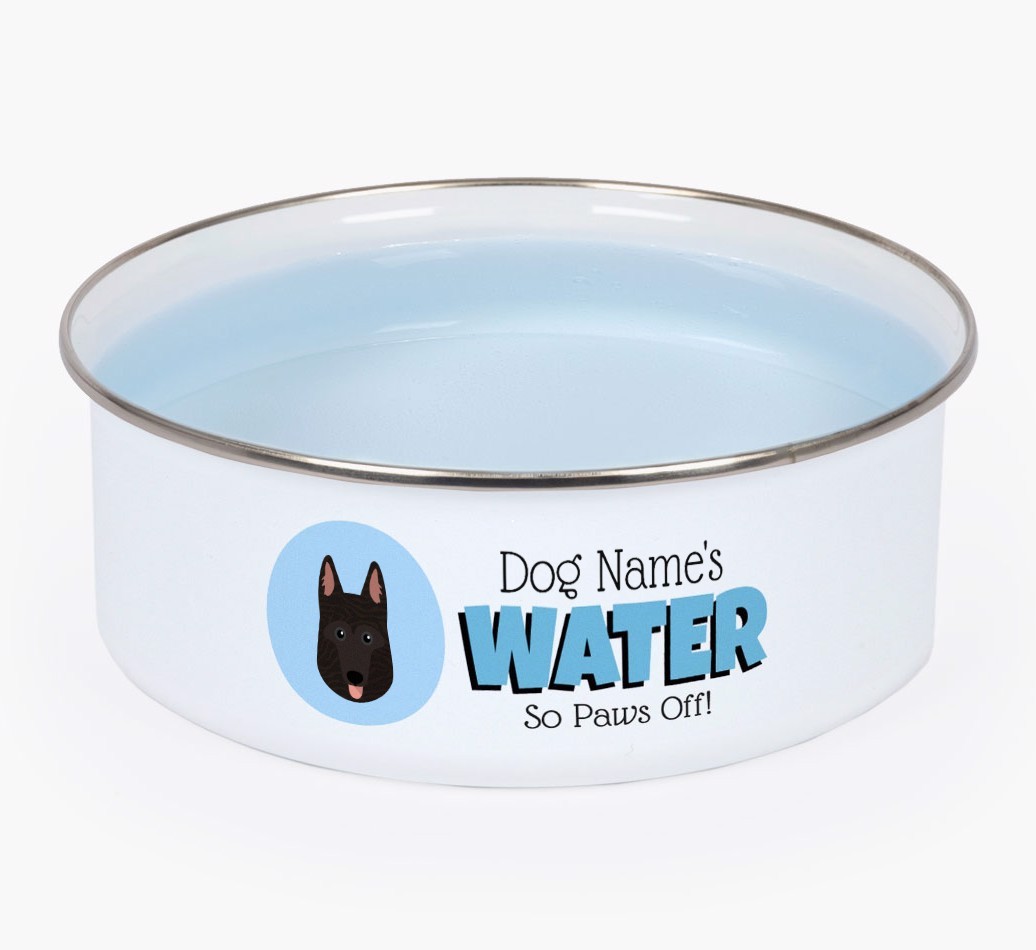Water, Paws Off: Personalised {breedFullName} Enamel Dog Bowl