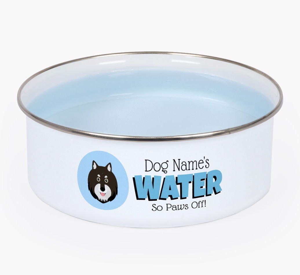 Water, Paws Off: Personalised {breedFullName} Enamel Dog Bowl