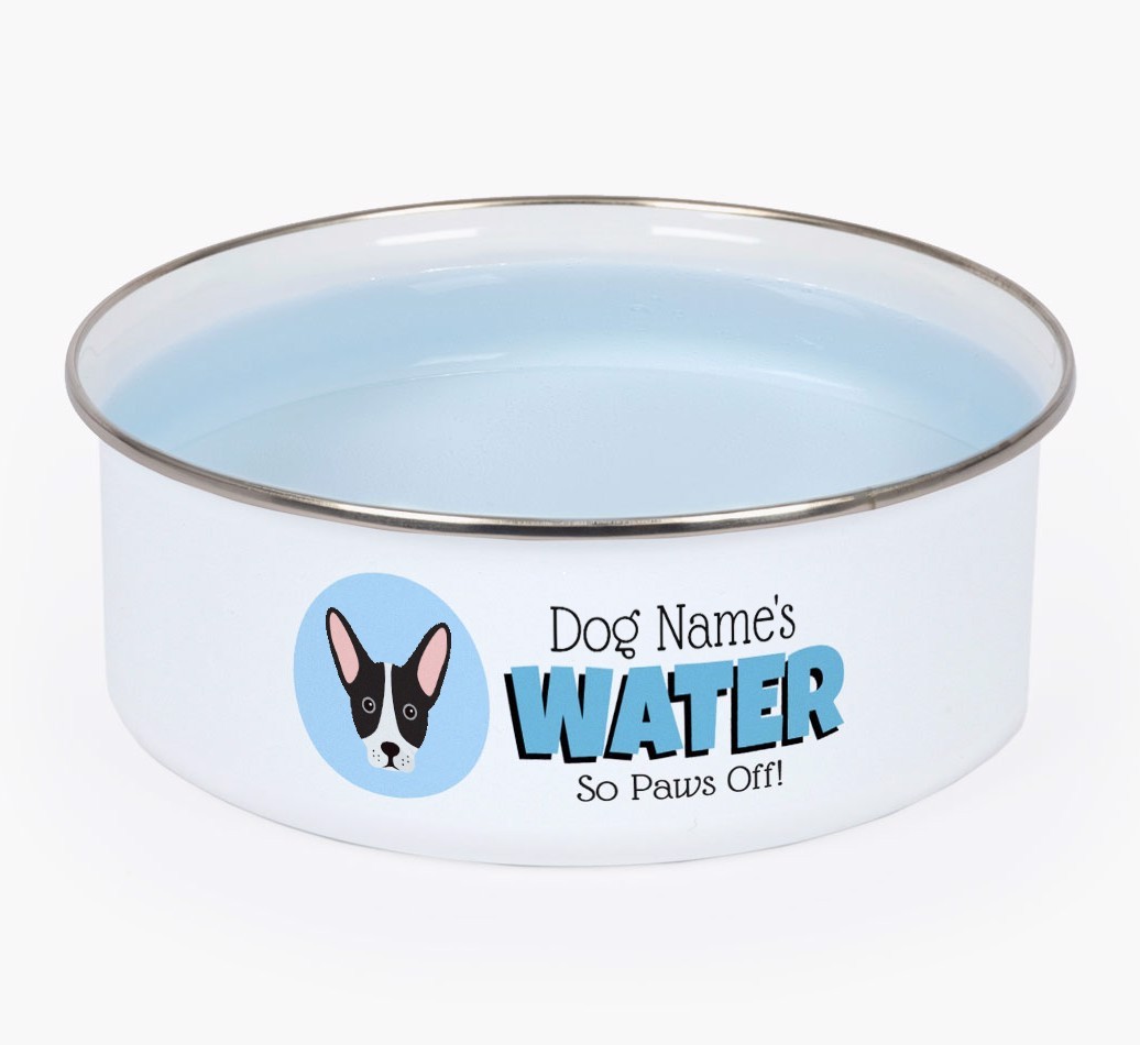 Water, Paws Off: Personalised {breedFullName} Enamel Dog Bowl