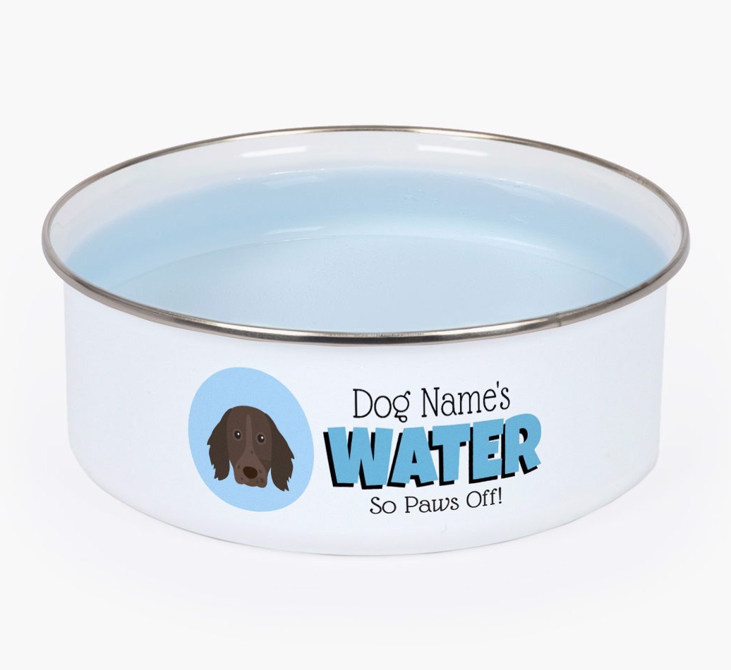 Water, Paws Off: Personalised {breedFullName} Enamel Dog Bowl