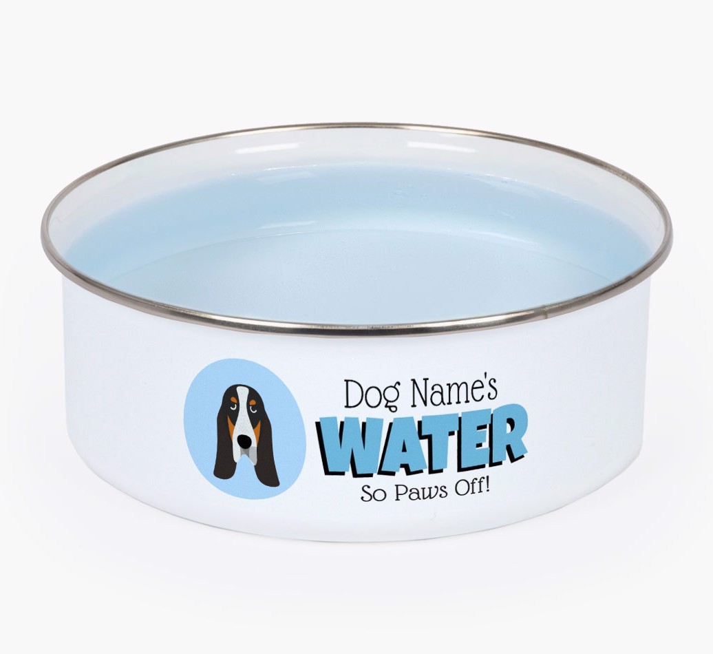 Water, Paws Off: Personalised {breedFullName} Enamel Dog Bowl