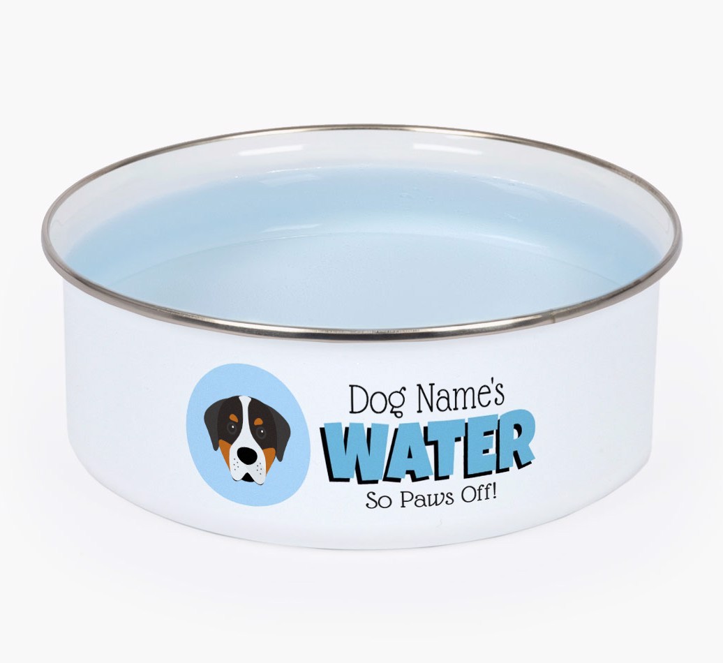 Water, Paws Off: Personalised {breedFullName} Enamel Dog Bowl