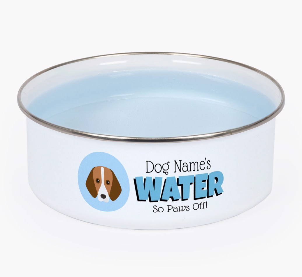 Water, Paws Off: Personalised {breedFullName} Enamel Dog Bowl
