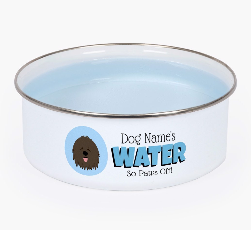 Water, Paws Off: Personalised {breedFullName} Enamel Dog Bowl