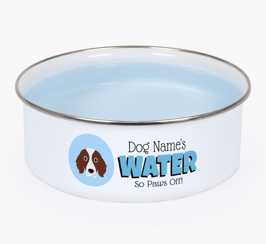 Water, Paws Off: Personalised {breedFullName} Enamel Dog Bowl