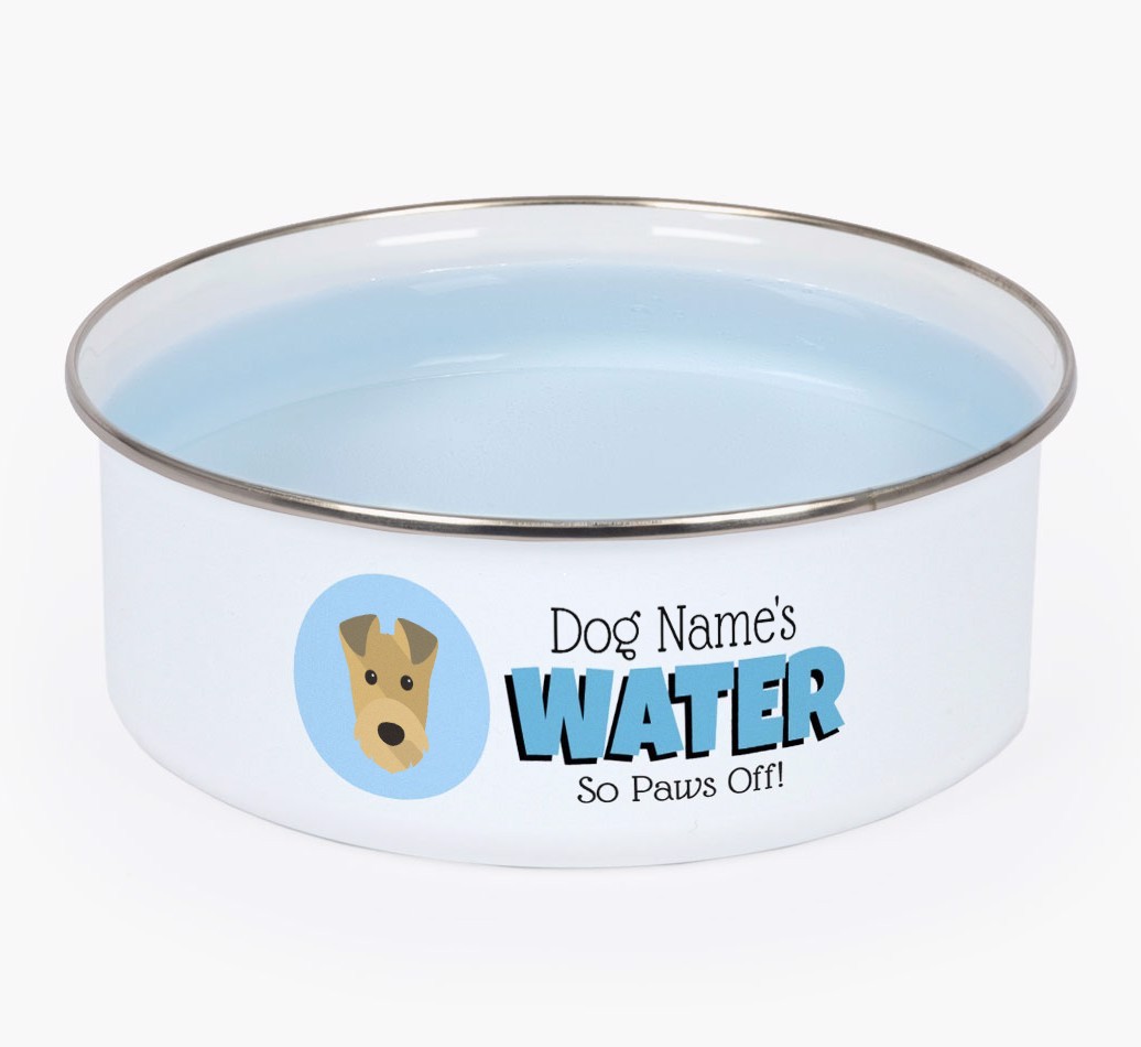 Water, Paws Off: Personalised {breedFullName} Enamel Dog Bowl