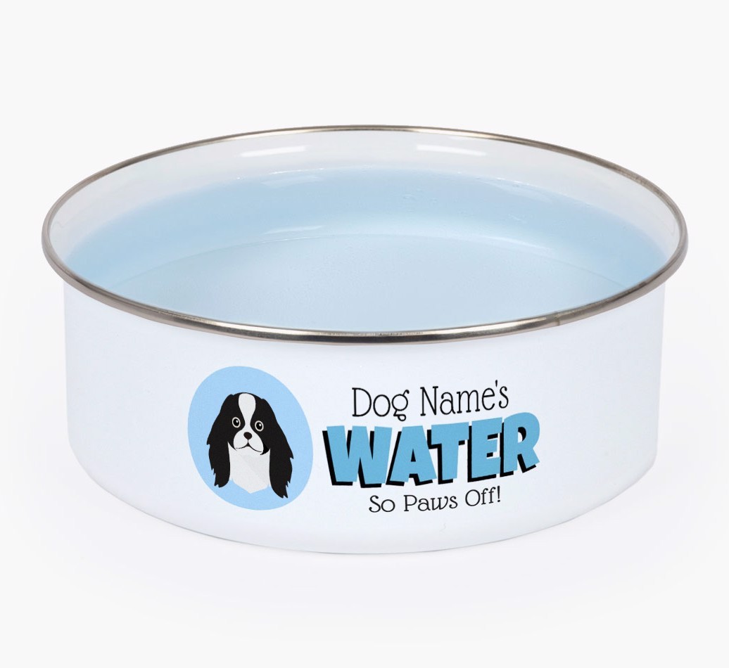 Water, Paws Off: Personalised {breedFullName} Enamel Dog Bowl