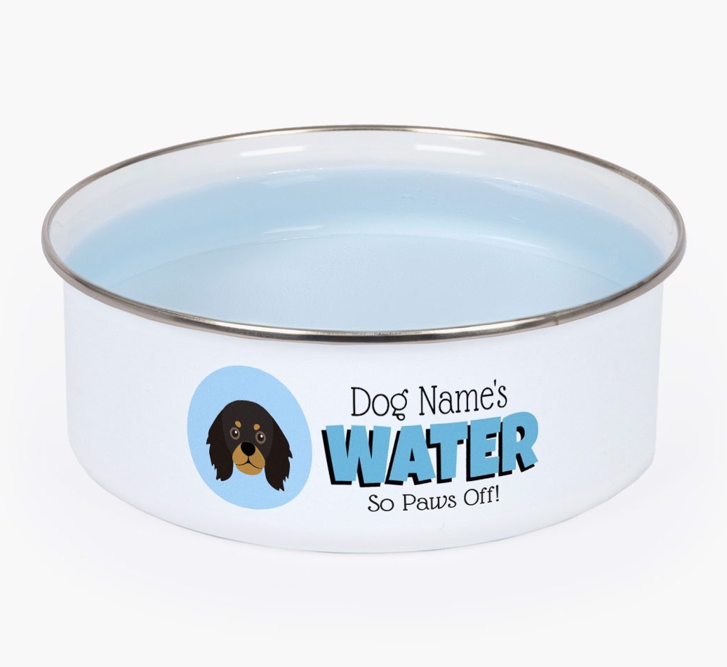 Water, Paws Off: Personalised {breedFullName} Enamel Dog Bowl