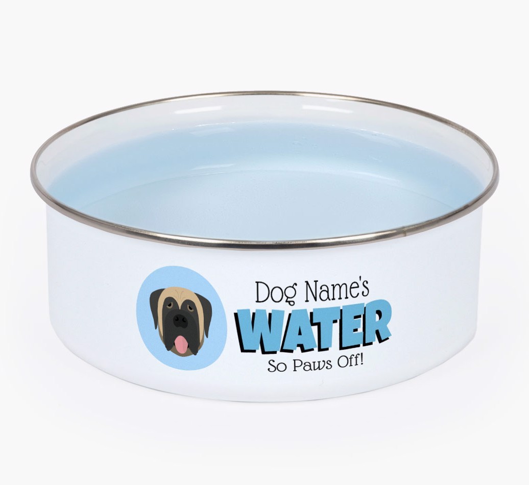 Water, Paws Off: Personalised {breedFullName} Enamel Dog Bowl