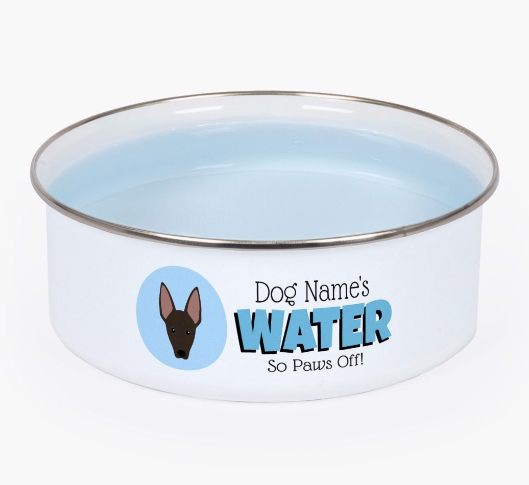 Water, Paws Off: Personalised {breedFullName} Enamel Dog Bowl