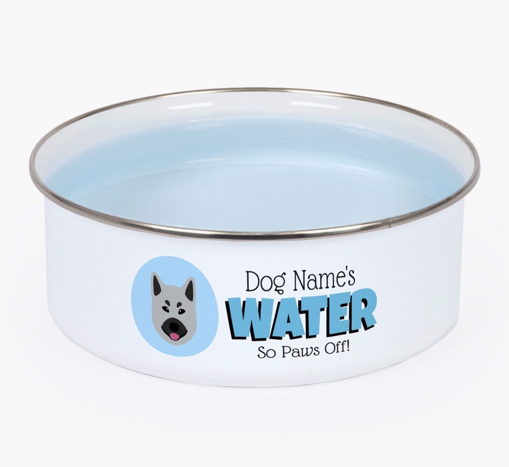 Water, Paws Off: Personalised {breedFullName} Enamel Dog Bowl