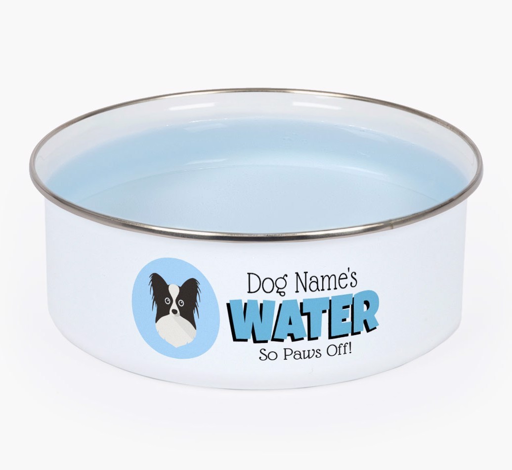 Water, Paws Off: Personalised {breedFullName} Enamel Dog Bowl