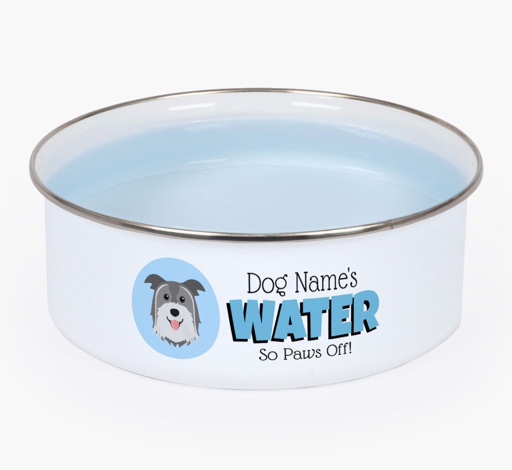 Water, Paws Off: Personalised {breedFullName} Enamel Dog Bowl