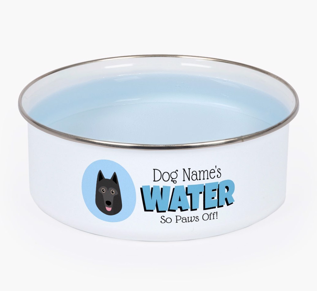 Water, Paws Off: Personalised {breedFullName} Enamel Dog Bowl