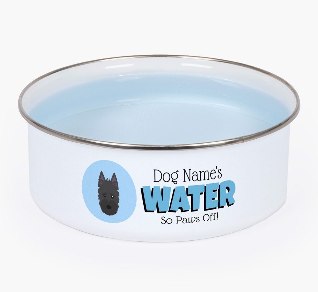 Water, Paws Off: Personalised {breedFullName} Enamel Dog Bowl