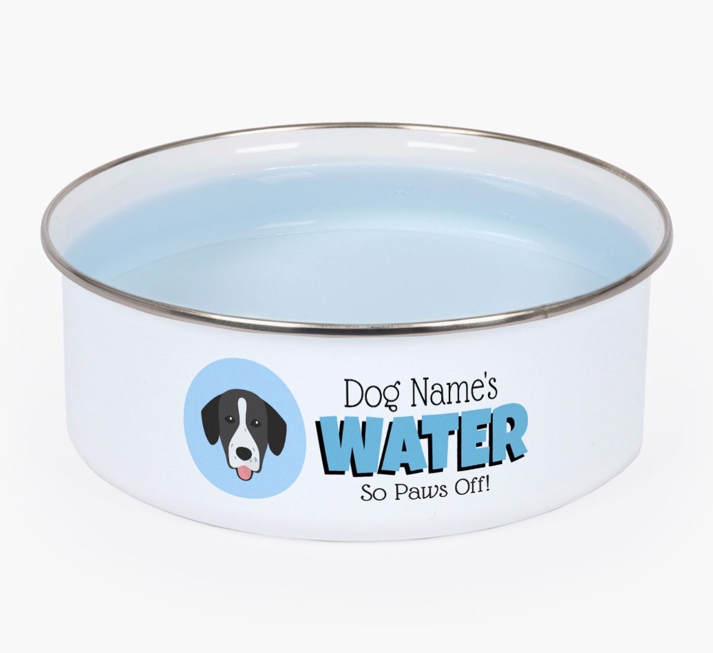 Water, Paws Off: Personalised {breedFullName} Enamel Dog Bowl