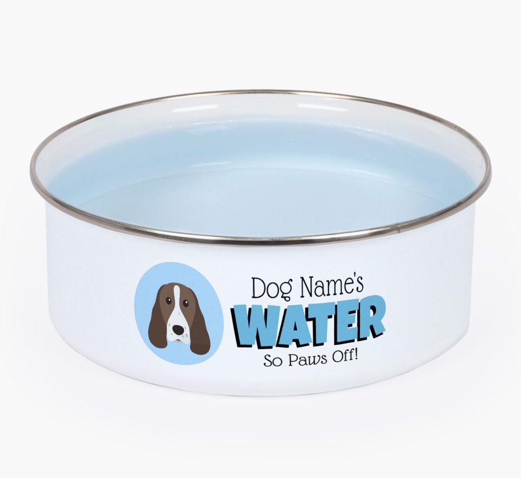 Water, Paws Off: Personalised {breedFullName} Enamel Dog Bowl