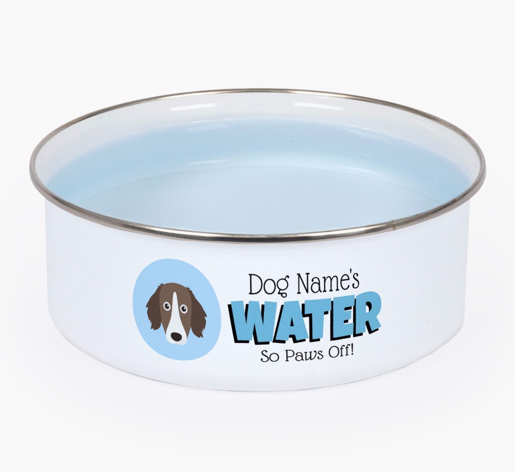 Water, Paws Off: Personalised {breedFullName} Enamel Dog Bowl