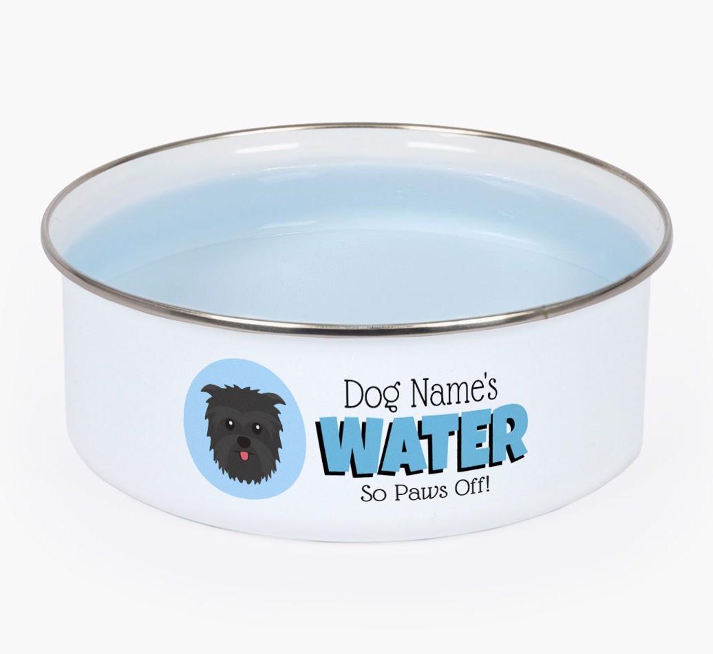Water, Paws Off: Personalized {breedFullName} Enamel Dog Bowl