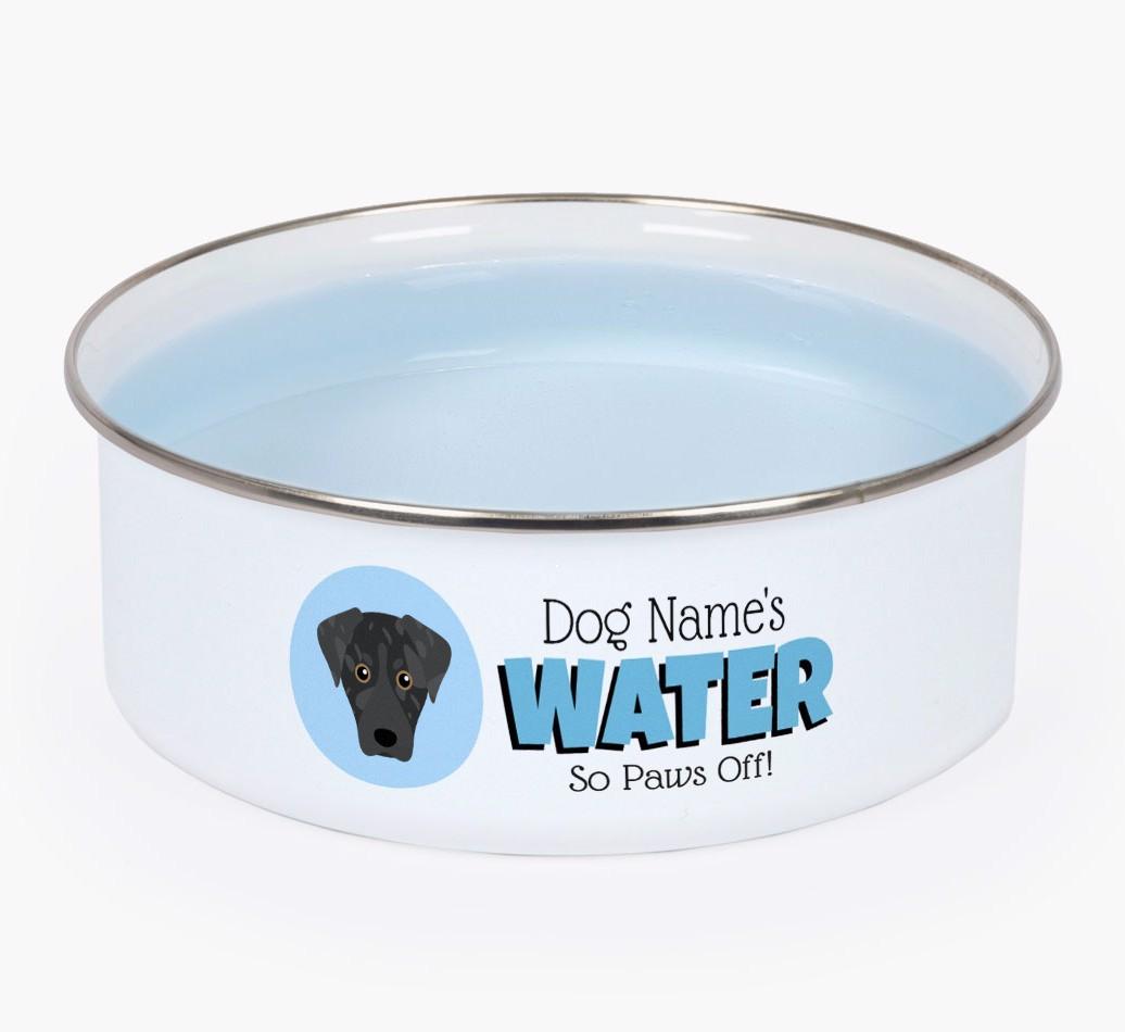 Water, Paws Off: Personalized {breedFullName} Enamel Dog Bowl