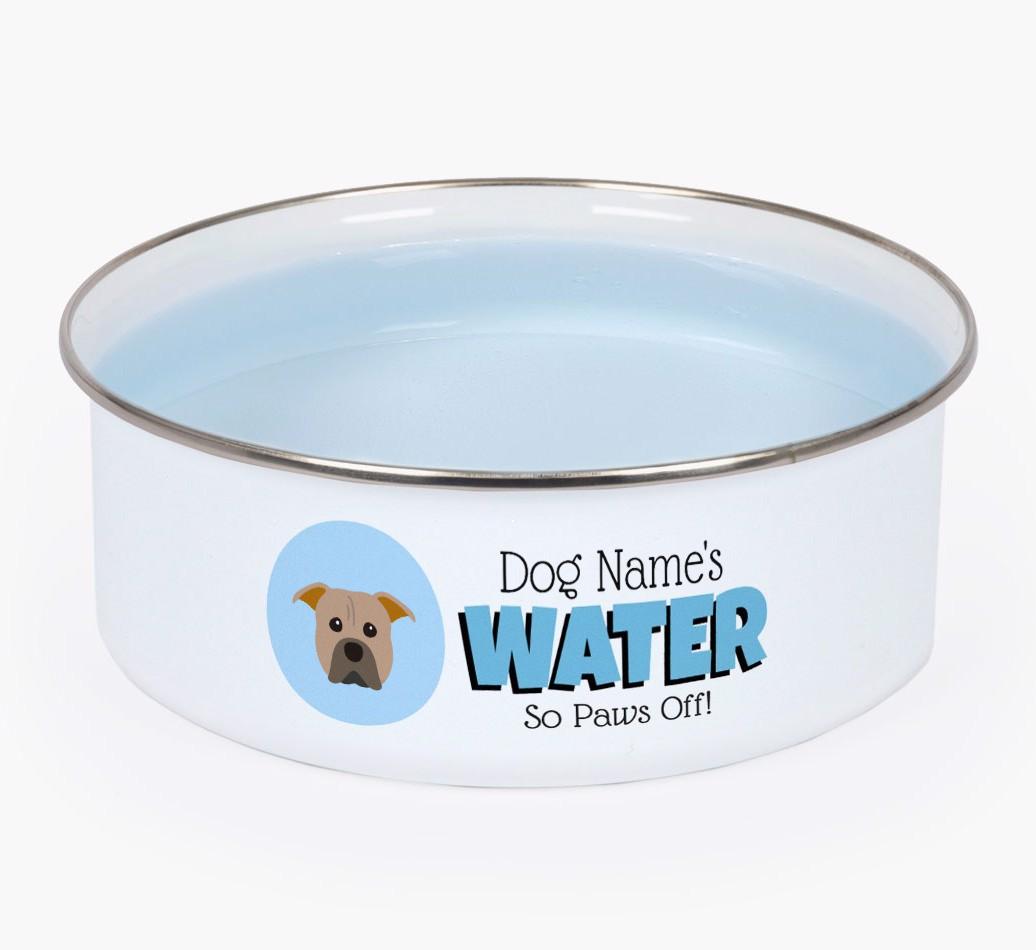 Water, Paws Off: Personalized {breedFullName} Enamel Dog Bowl