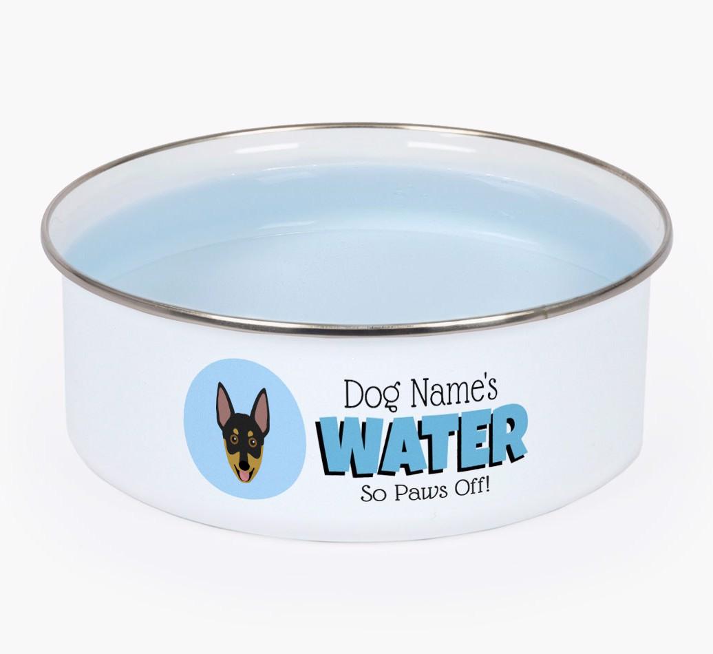 Water, Paws Off: Personalized {breedFullName} Enamel Dog Bowl