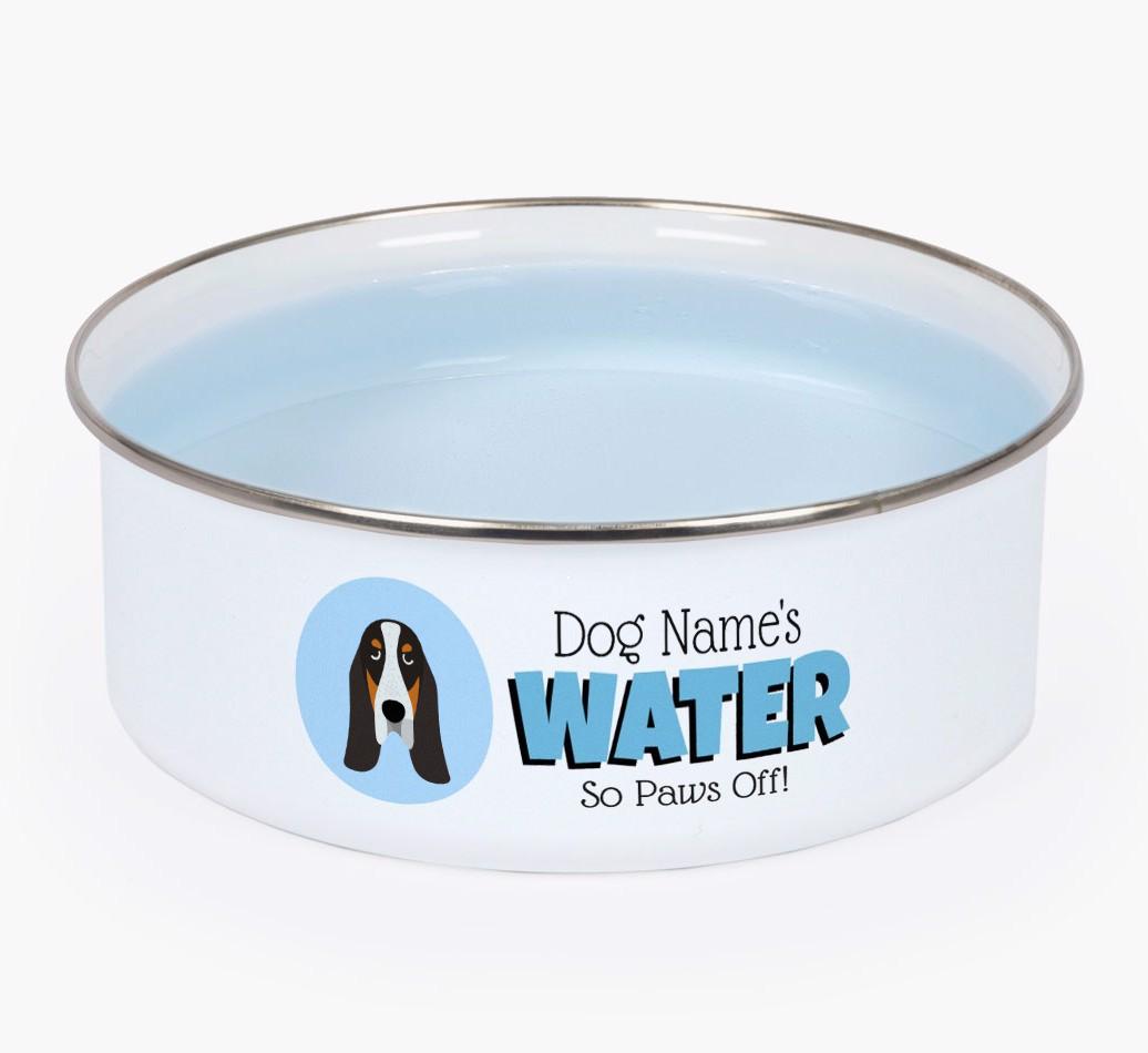 Water, Paws Off: Personalized {breedFullName} Enamel Dog Bowl
