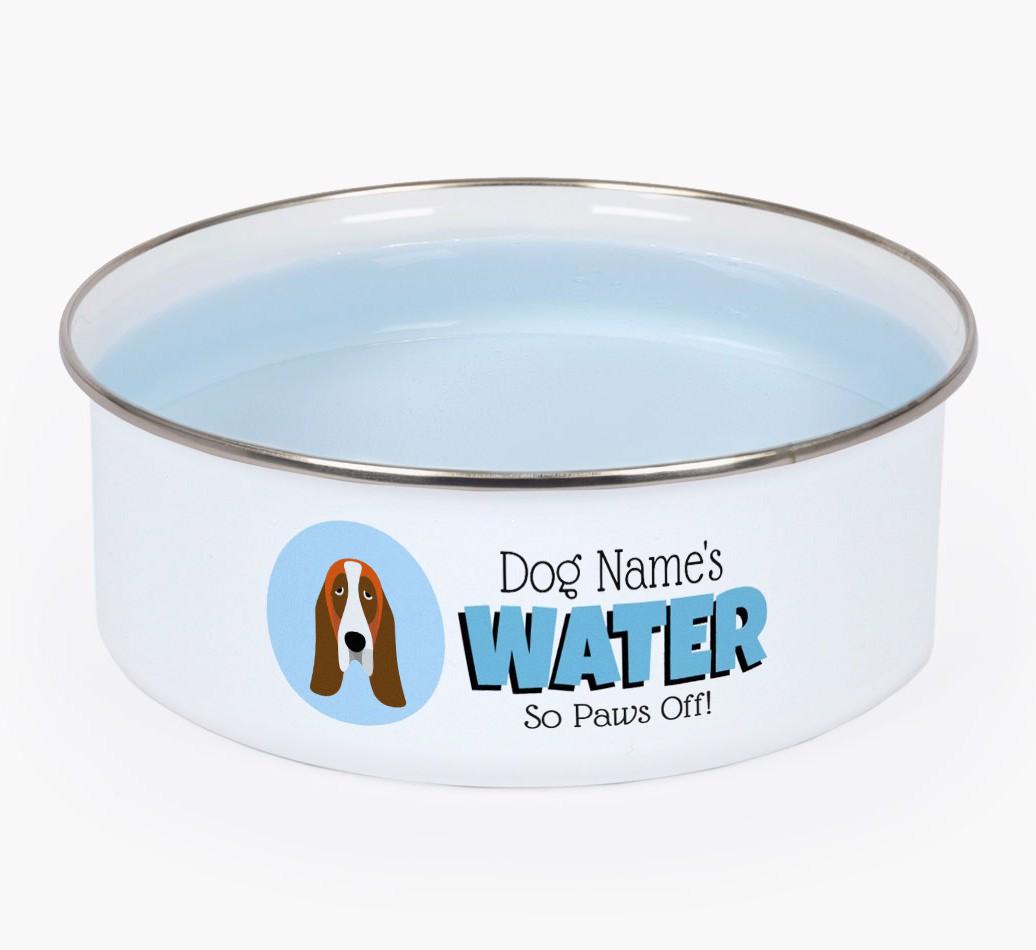 Water, Paws Off: Personalized {breedFullName} Enamel Dog Bowl