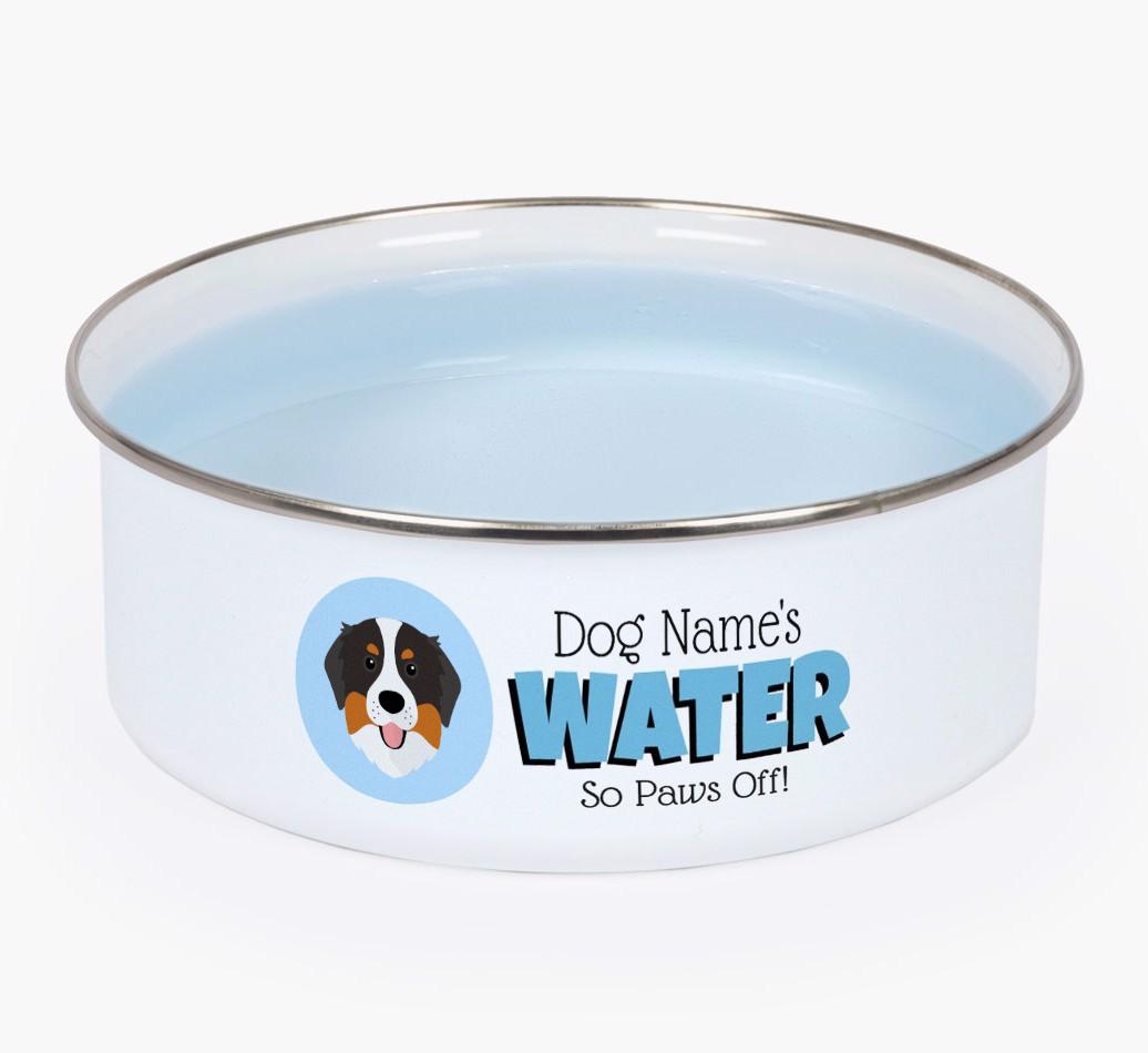 Water, Paws Off: Personalized {breedFullName} Enamel Dog Bowl
