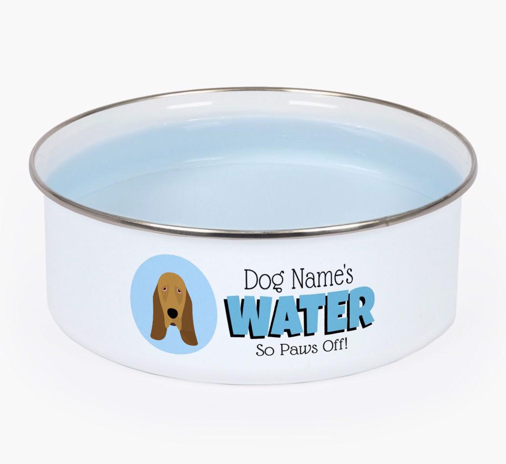 Water, Paws Off: Personalized {breedFullName} Enamel Dog Bowl