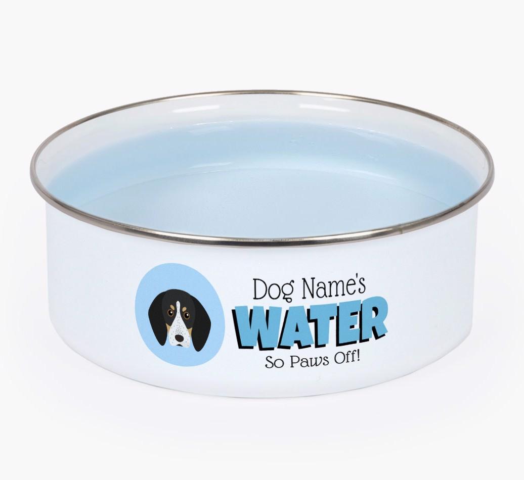 Water, Paws Off: Personalized {breedFullName} Enamel Dog Bowl