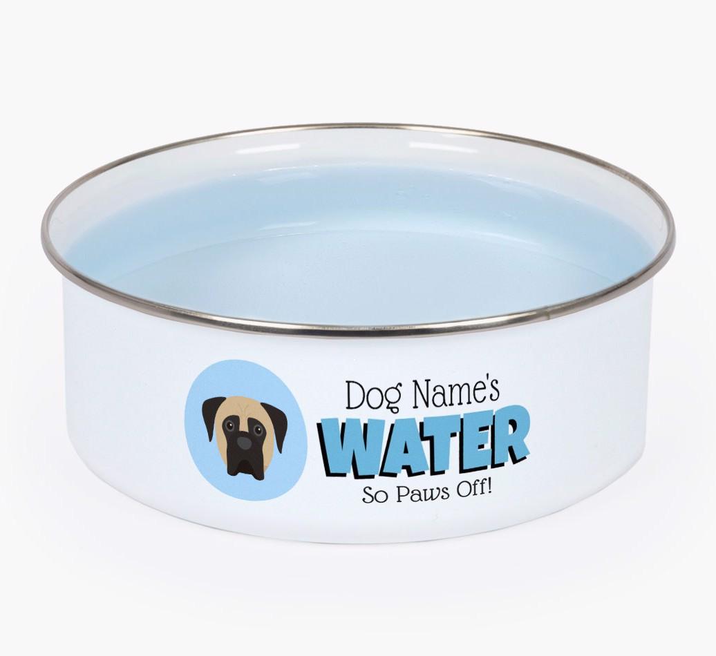 Water, Paws Off: Personalized {breedFullName} Enamel Dog Bowl