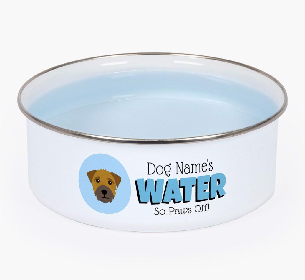Water, Paws Off: Personalized {breedFullName} Enamel Dog Bowl