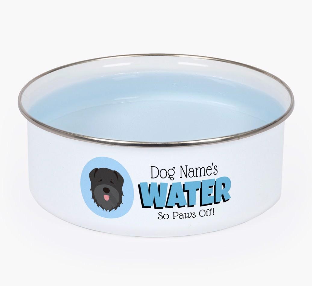 Water, Paws Off: Personalized {breedFullName} Enamel Dog Bowl