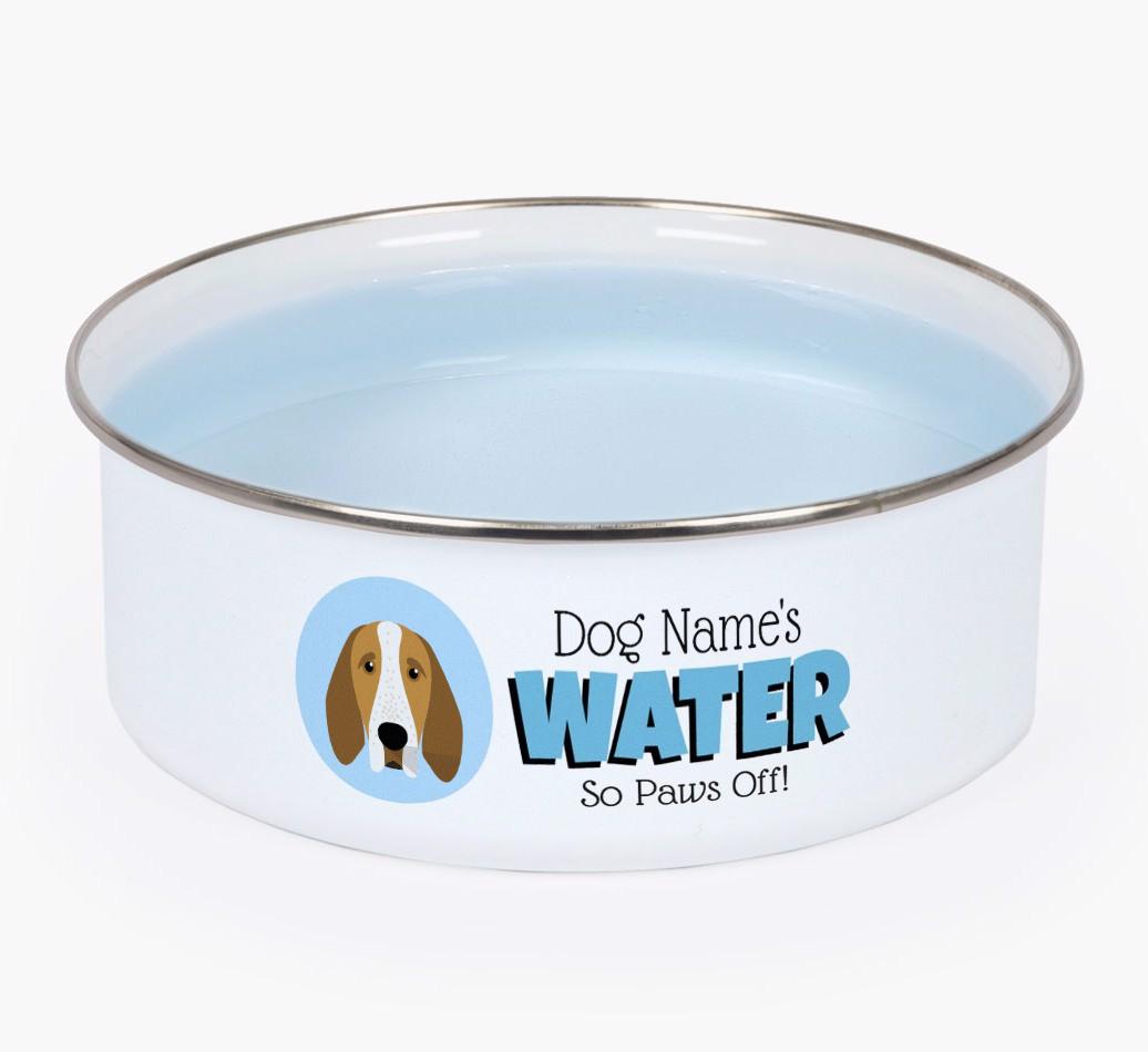 Water, Paws Off: Personalized {breedFullName} Enamel Dog Bowl