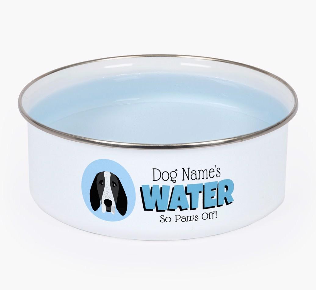 Water, Paws Off: Personalized {breedFullName} Enamel Dog Bowl