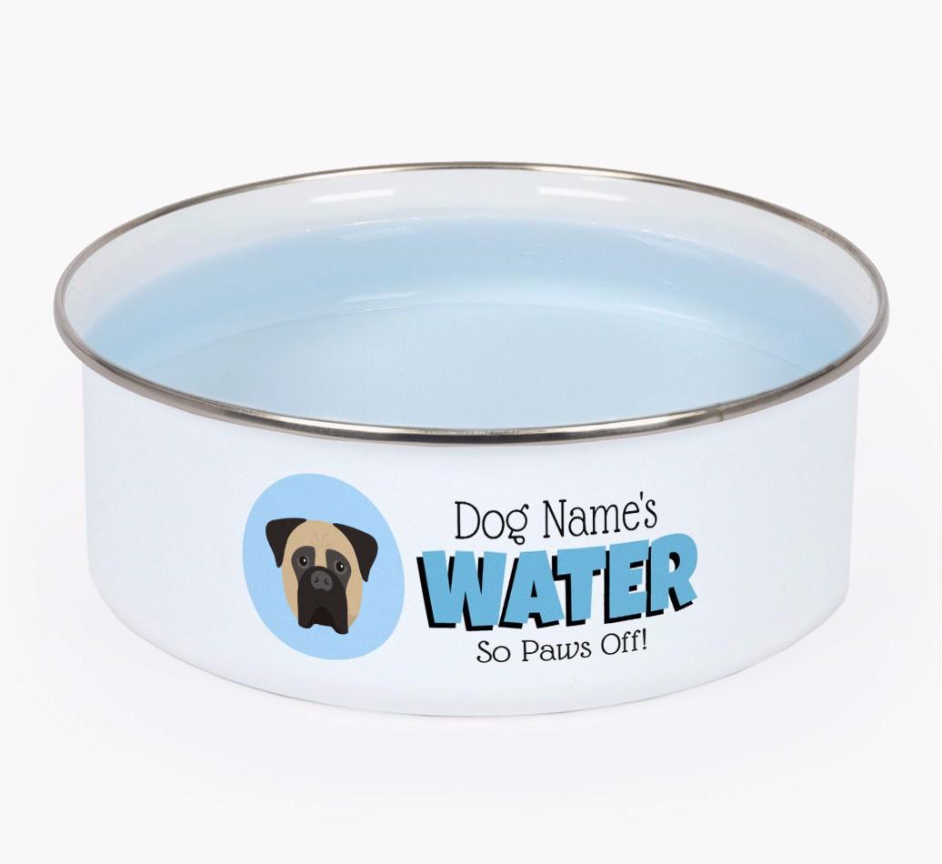 Water, Paws Off: Personalized {breedFullName} Enamel Dog Bowl