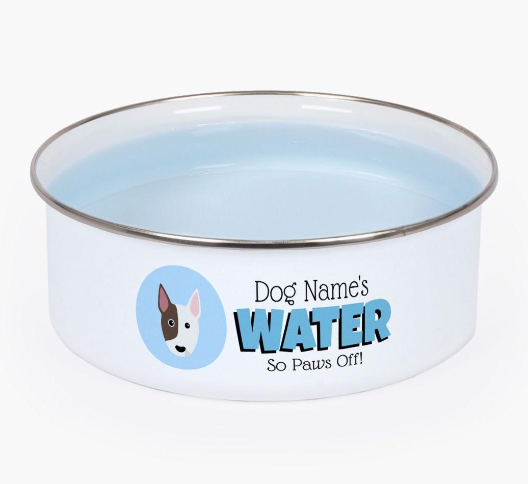 Water, Paws Off: Personalised {breedFullName} Enamel Dog Bowl