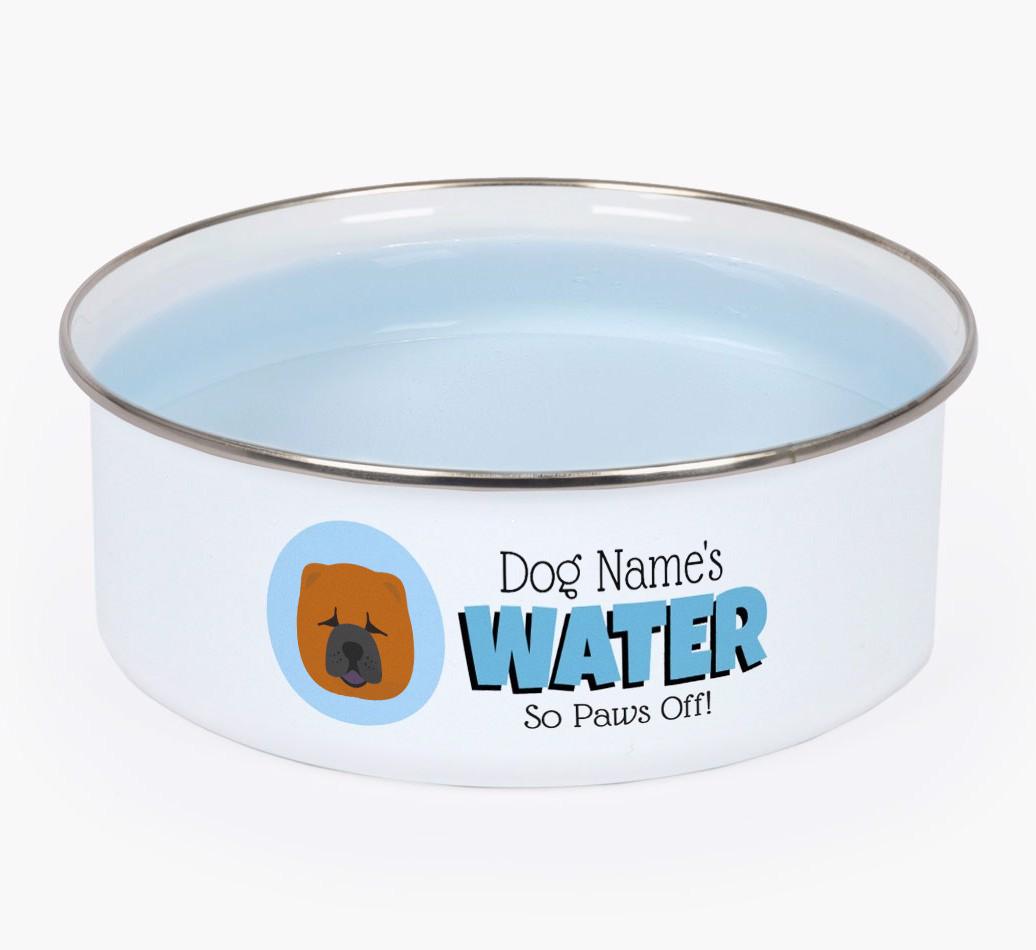 Water, Paws Off: Personalized {breedFullName} Enamel Dog Bowl
